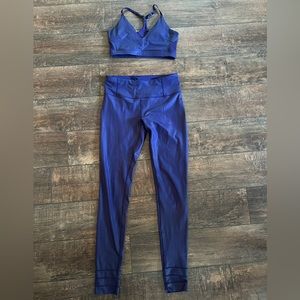 MPG iridescent yoga tights and bra set - size small